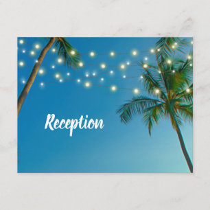Website Beach String Lights Palms Ombre Reception Enclosure Card