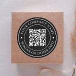 Website Link QR Code Minimal Business Name Black Classic Round Sticker<br><div class="desc">Simple business sticker with your QR code website link. For more advanced customization of this design,  please click the BLUE DESIGN TOOL BUTTON above!  Matching items are also available.</div>