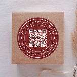 Website Link QR Code Minimal Business Name Red Classic Round Sticker<br><div class="desc">Simple business sticker with your QR code website link. For more advanced customization of this design,  please click the BLUE DESIGN TOOL BUTTON above!  Matching items are also available.</div>
