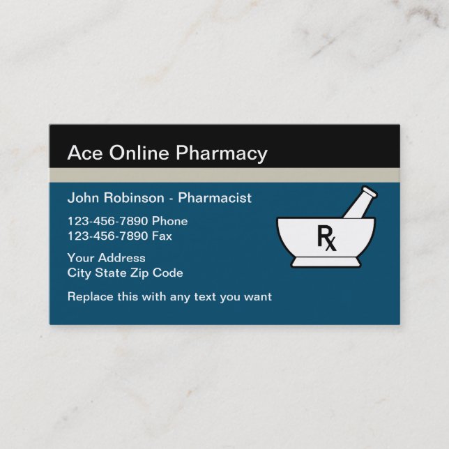 Website Pharmacy Pharmacist Business Cards (Front)