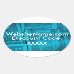 Website Promotion Design With Discount Code Option Oval Sticker