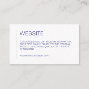 Website QR Code minimal periwinkle simple wedding Enclosure Card