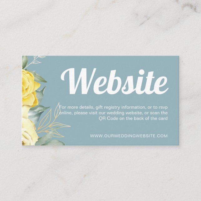Website QR Code yellow watercolor modern simple Enclosure Card (Front)