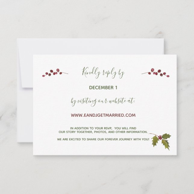 Website Red Poinsettia Christmas Wedding RSVP (Front)