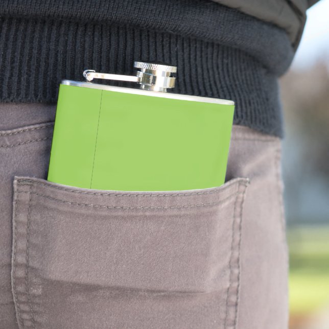 Website with a Green Background and White Border  Hip Flask (In Situ)
