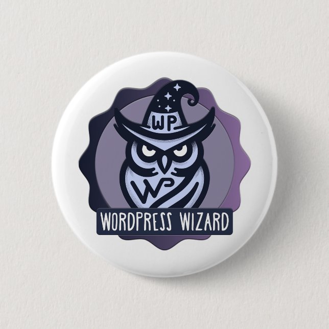 Website Wizard Badge  2 Inch Round Button (Front)