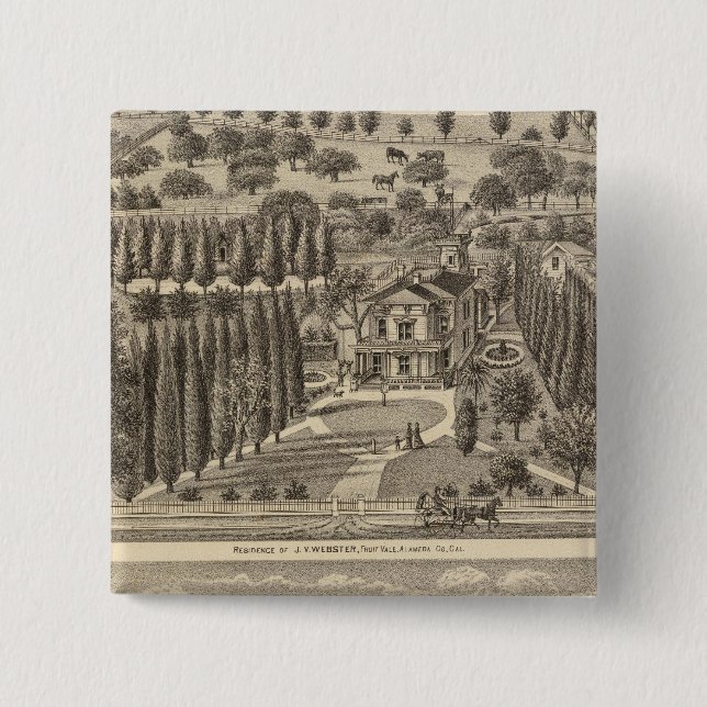 Webster, Badger residences 2 Inch Square Button (Front)