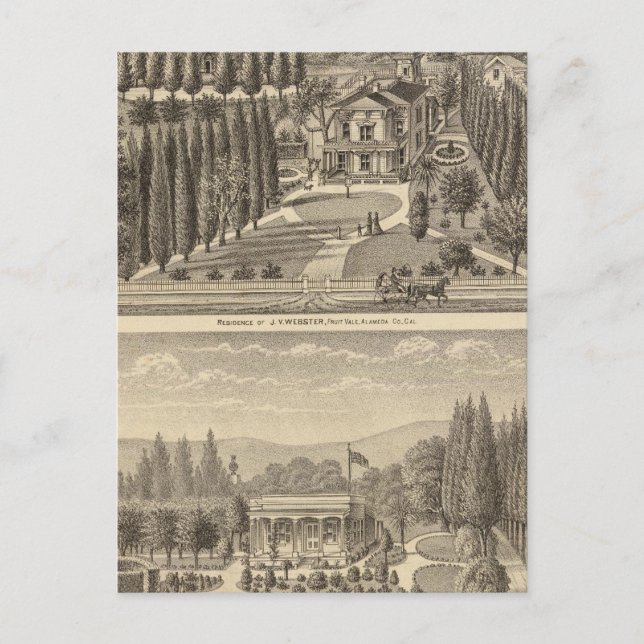 Webster, Badger residences Postcard (Front)