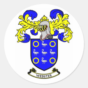 WEBSTER Coat of Arms Classic Round Sticker