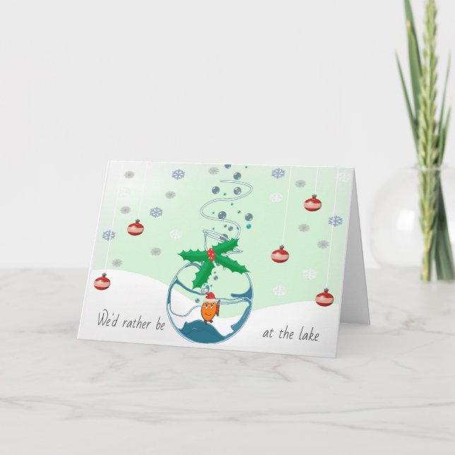 We'd Rather Be At the Lake... Christmas Fish Holiday Card (Front)