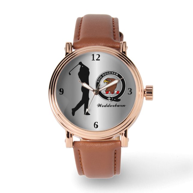 Wedderburn Clan Badge (His) Golf   Watch (Front)
