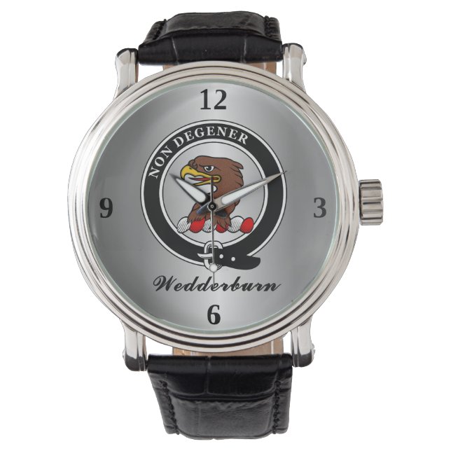 Wedderburn Clan Badge Personalized Watch (Front)