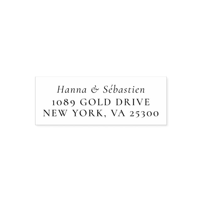 weddin Couple Names Simple Typography Wedding Self-inking Stamp (Design)