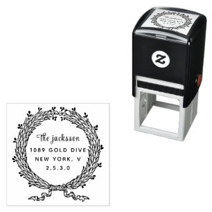 weddin Couple Names Simple Typography Wedding Self-inking Stamp
