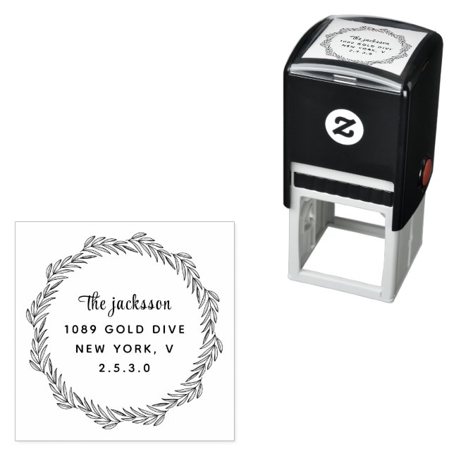 weddin Couple Names Simple Typography Wedding Self-inking Stamp (In Situ)