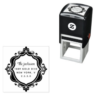 weddin Couple Names Simple Typography Wedding Self-inking Stamp