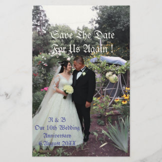 Wedding 10th Anniversary Photo Couple Save Date Stationery