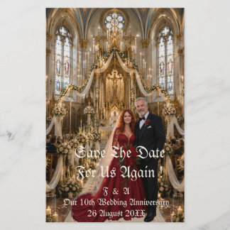 Wedding 10th Anniversary Photo Couple Save Date Stationery