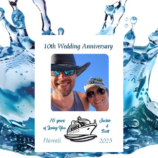Wedding 10th Anniversary Photo Cruise Personalize Magnet