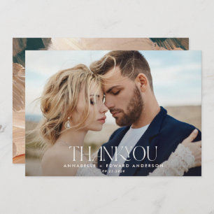 Wedding 1 photo thank you terracotta teal painted