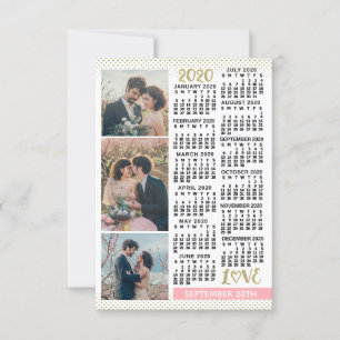 Wedding 2020 Calendar Blush Pink Gold 3 Photos Save The Date