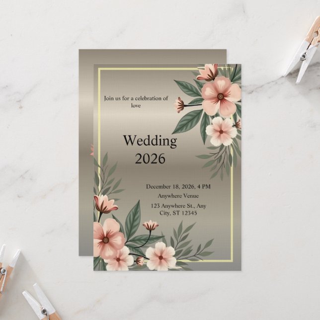 wedding 2026 invitation (Front/Back In Situ)