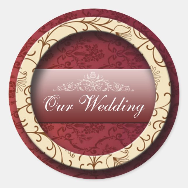 Wedding 2 classic round sticker (Front)
