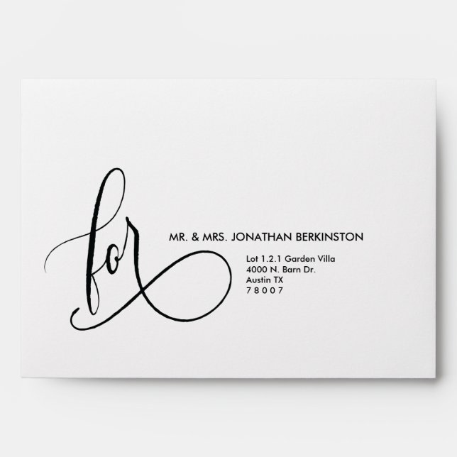 Wedding A7 Envelope rustic calligraphy theme (Front)