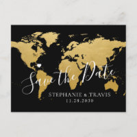 Wedding Abroad Destination Save the Date Postcard