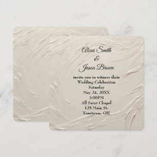 Wedding Abstract Ivory Texture Invitation