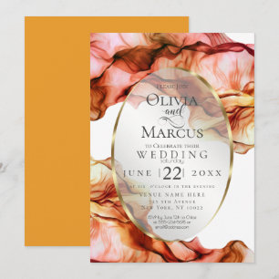 WEDDING Abstract Watercolor Autumn Colours 2 Invitation