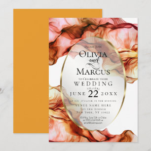 WEDDING   Abstract Watercolor Autumn Colours 2 Invitation