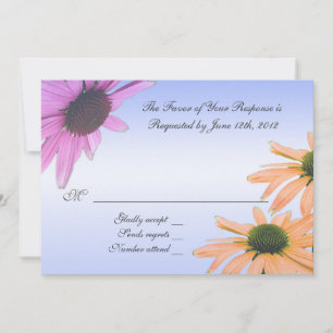 wedding acceptance card,daisy flowers invitation