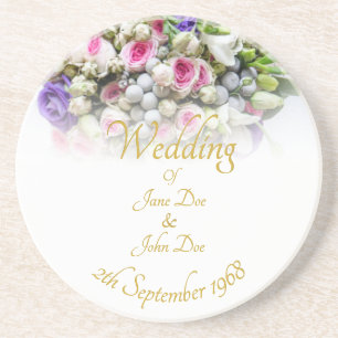 Wedding Accessories - Bride with colorful wedding Coaster
