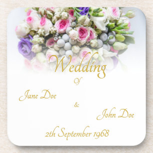 Wedding Accessories - Bride with colourful wedding Coaster