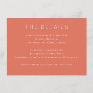 Wedding Accommodation Details Card