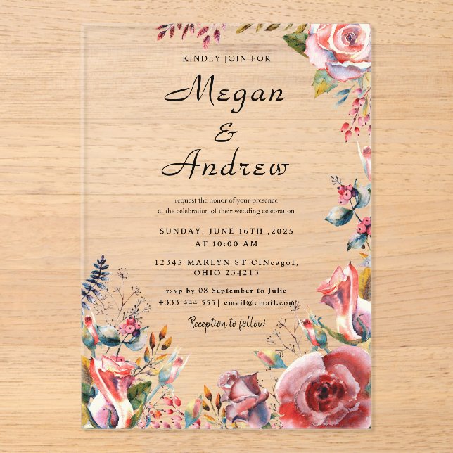 WEDDING Acrylic Invitations (Front)