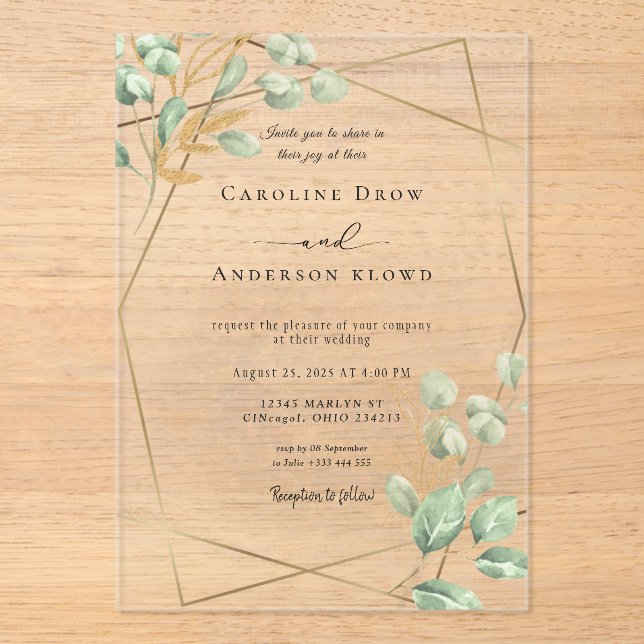 WEDDING Acrylic Invitations (Front)