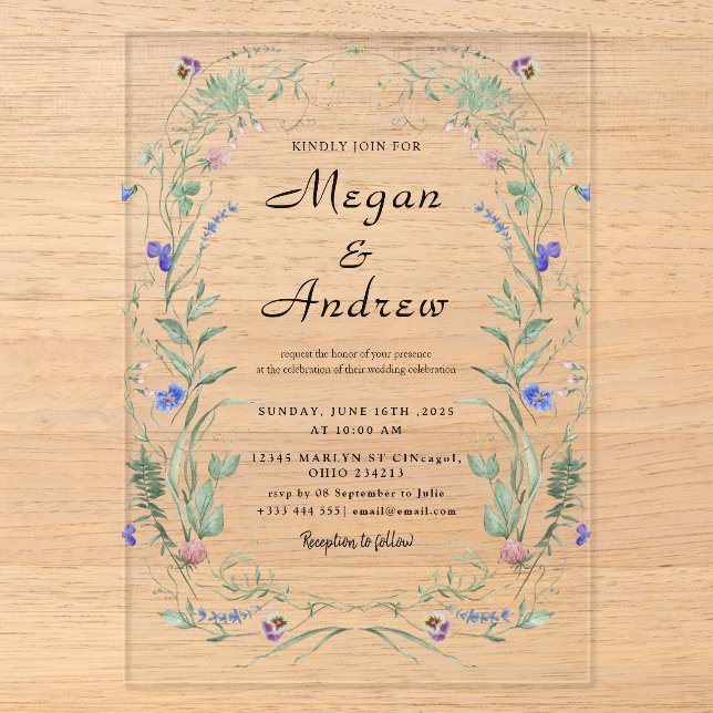 WEDDING Acrylic Invitations (Front)