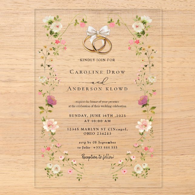 WEDDING Acrylic Invitations (Front)