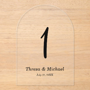 Wedding Acrylic Table Number Sign