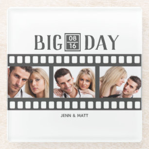 Wedding Add 3 Photos Fun Film Coaster