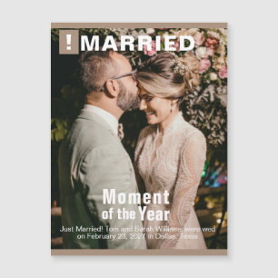 Wedding Add Photo Magazine Cover Magnetic Card