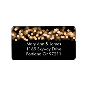 Wedding Address Gold Hollywood Glam Label