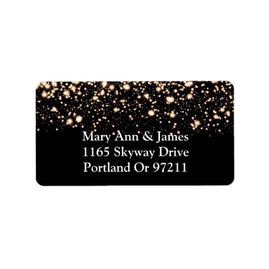 Wedding Address Gold Midnight Glam