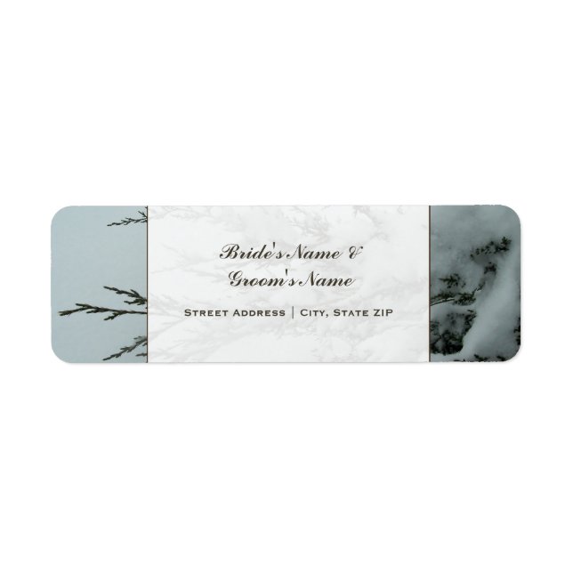 Wedding Address Label - Evergreen Tree With Snow (Front)