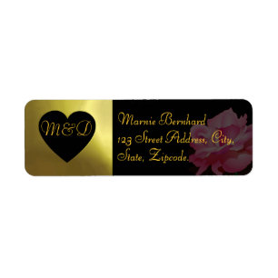 Wedding Address Label Flower Collection black