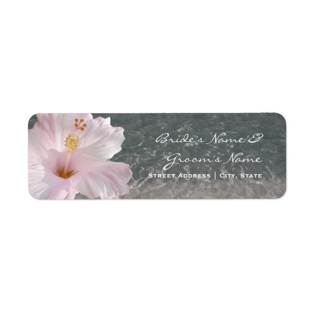 Wedding Address Label - Tropical Beach Destination (Front)