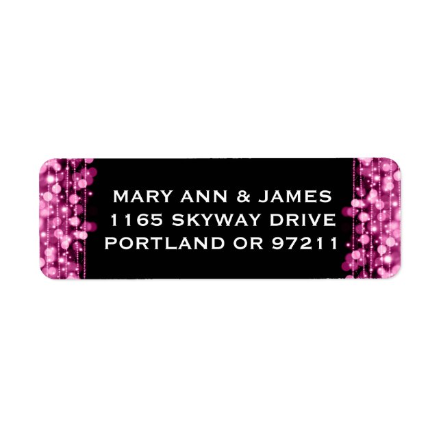 Wedding Address Party Sparkles Pink (Front)