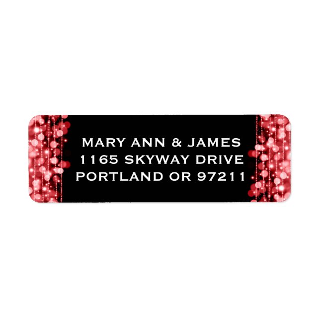 Wedding Address Party Sparkles Red (Front)